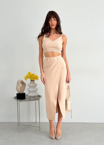 Спідниця в'язана на запах Беж Kayla