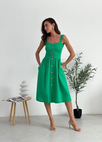 Сукня на гудзиках Зелена