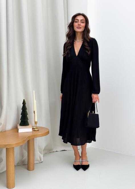 В'язана сукня міді Nataly чорна