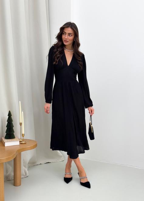 В'язана сукня міді Nataly чорна
