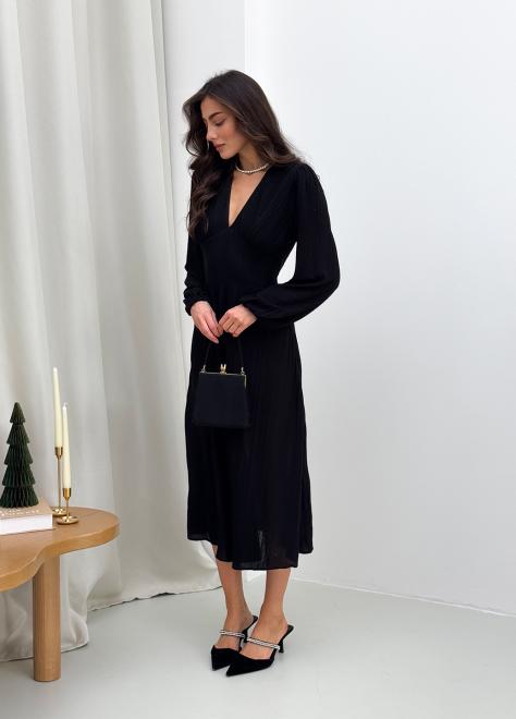 В'язана сукня міді Nataly чорна