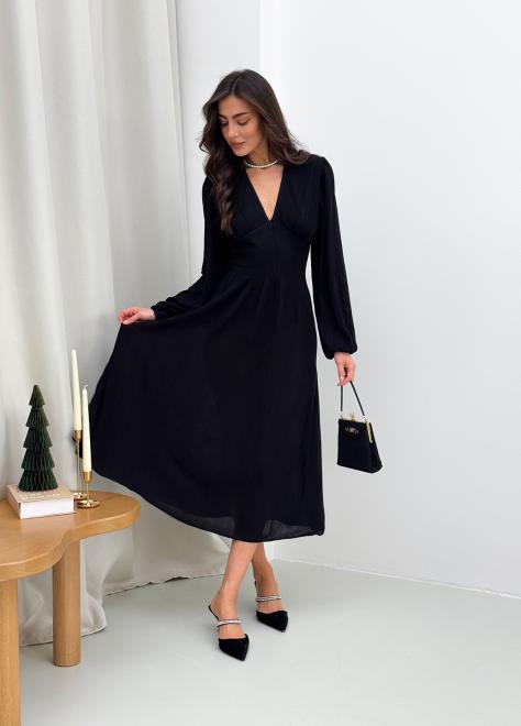 В'язана сукня міді Nataly чорна