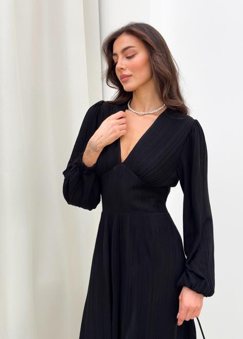 В'язана сукня міді Nataly чорна