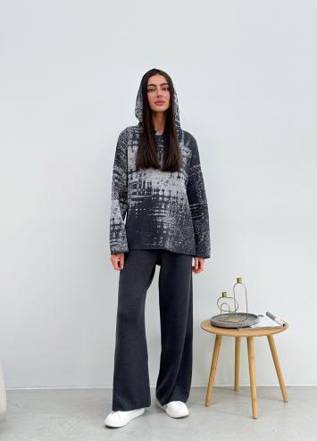 Світшот жіночий в'язаний графітовий Vibe Світшот жіночий в'язаний графітовий Vibe