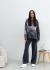 графіт В'язаний жіночий костюм світшот зі штанами графітовий Vibe