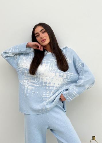 Світшот жіночий в'язаний блакитний Vibe Світшот жіночий в'язаний блакитний Vibe