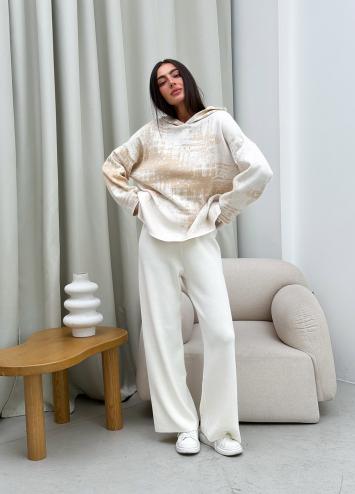 Штани жіночі в'язані молочні Vibe Штани жіночі в'язані молочні Vibe