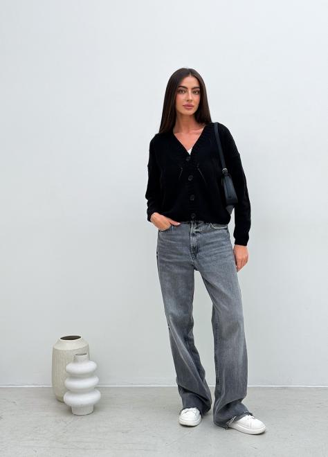 Кардиган женский ажурный черный