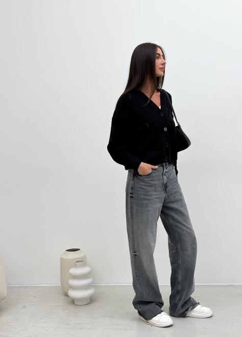 Кардиган женский ажурный черный