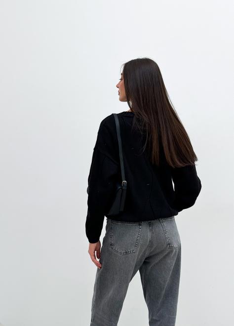 Кардиган женский ажурный черный