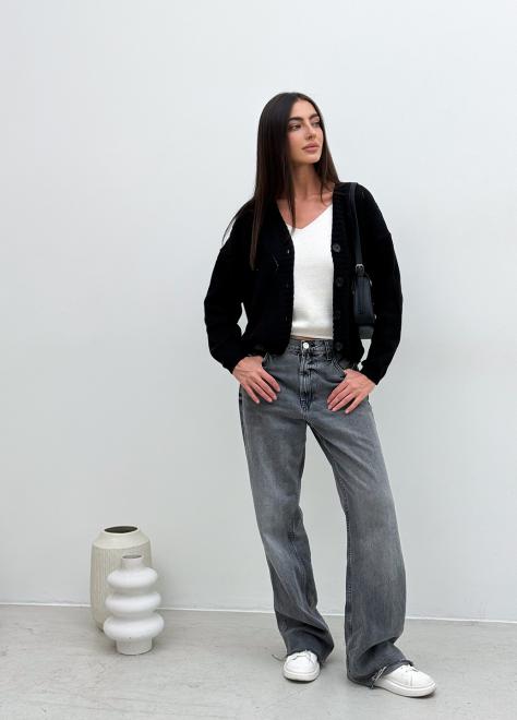 Кардиган женский ажурный черный