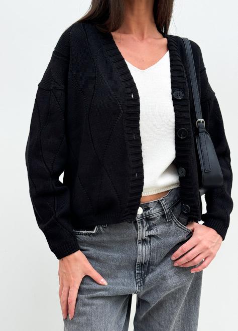 Кардиган женский ажурный черный