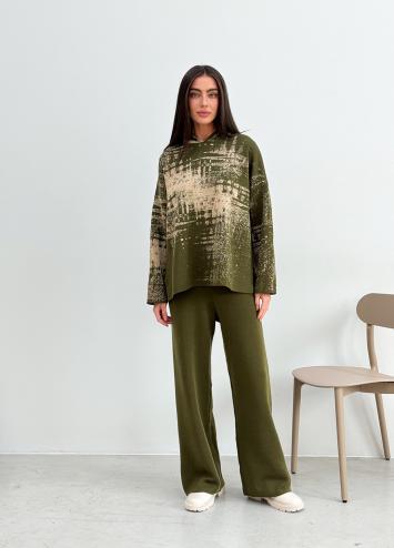 Штани жіночі в'язані оливкові Vibe Штани жіночі в'язані оливкові Vibe