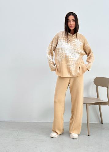 Штани жіночі в'язані бежеві Vibe Штани жіночі в'язані бежеві Vibe