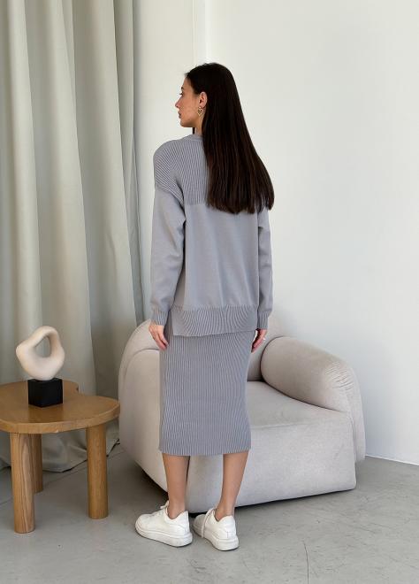 Костюм жіночий зі спідницею Katrin сірий