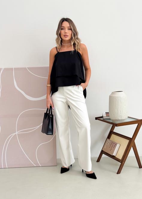 Штани шкіряні жіночі білі