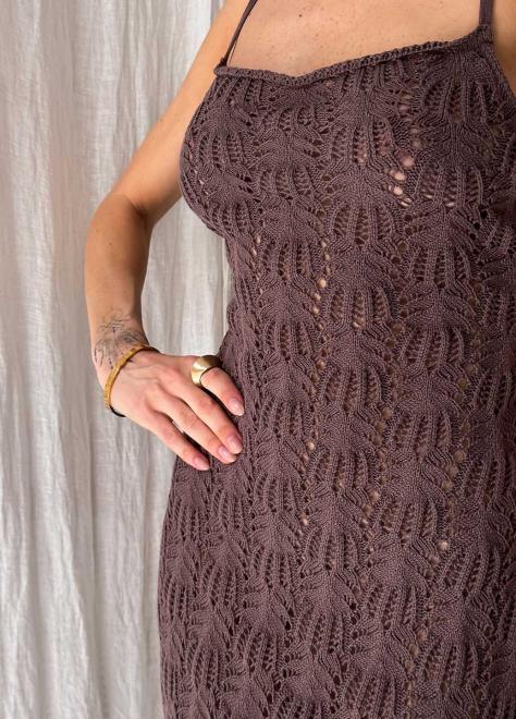 Пляжна сукня Мереживо кавова