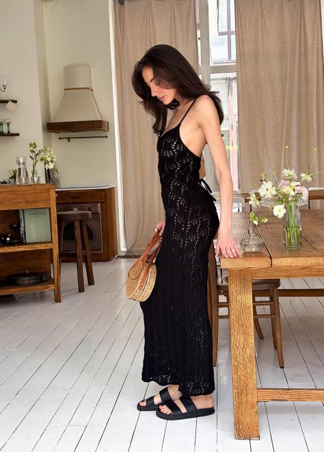 Пляжна сукня Мереживо чорна