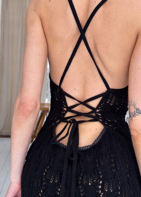 Пляжна сукня Мереживо чорна