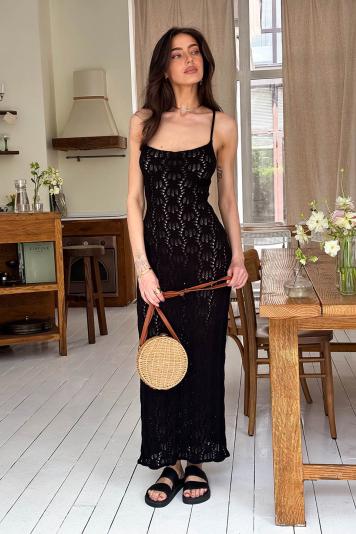 Пляжна сукня Мереживо чорна Пляжна сукня Мереживо чорна