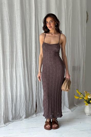 Пляжна сукня Мереживо кавова Пляжна сукня Мереживо кавова