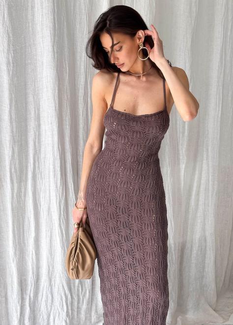 Пляжна сукня Мереживо кавова