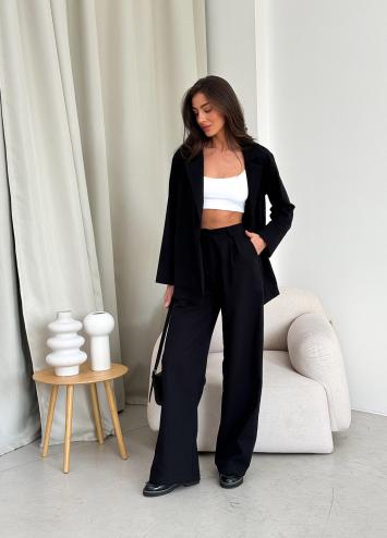 Штани палаццо чорні Юджина