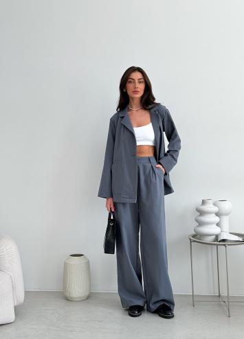 Штани палаццо графіт Юджина