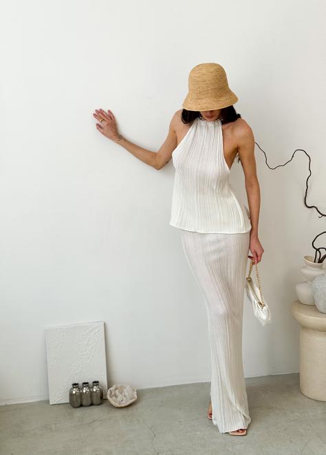 Жіноча спідниця максі Loren молочна