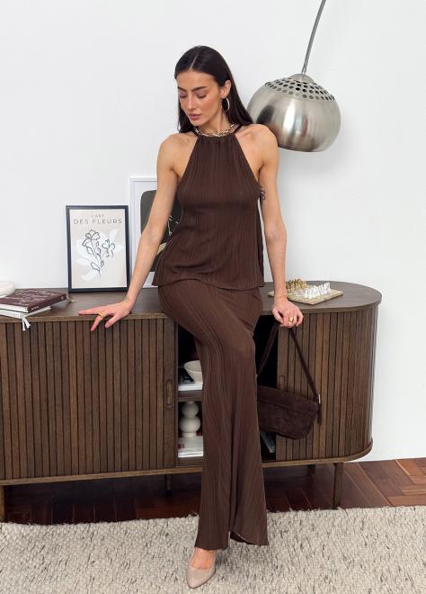 Жіноча спідниця максі Loren шоколад