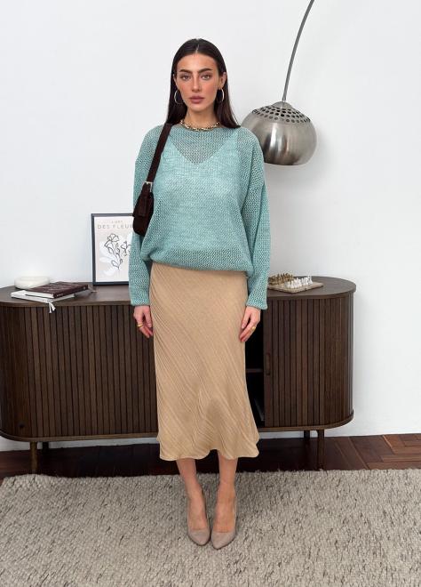 Жіноча спідниця міді Loren бежева