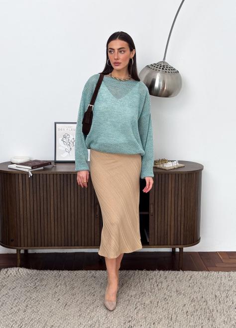 Жіноча спідниця міді Loren бежева