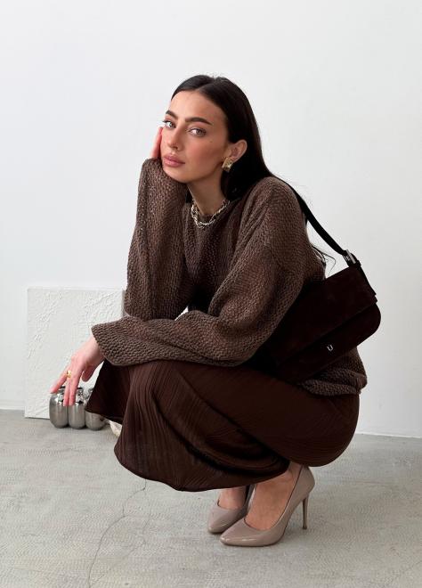 Жіноча спідниця міді Loren шоколад