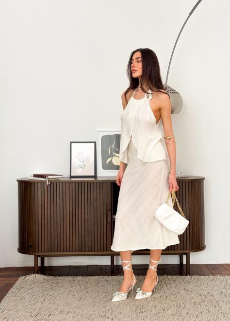 Жіноча спідниця міді Loren молочна