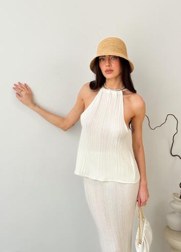 Жіноча в'язана майка Loren молочна