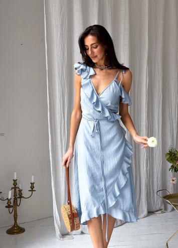 Сукня з воланами Блакитна