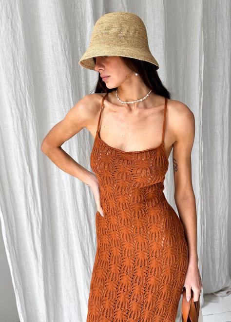Пляжна сукня Мереживо бурштинова
