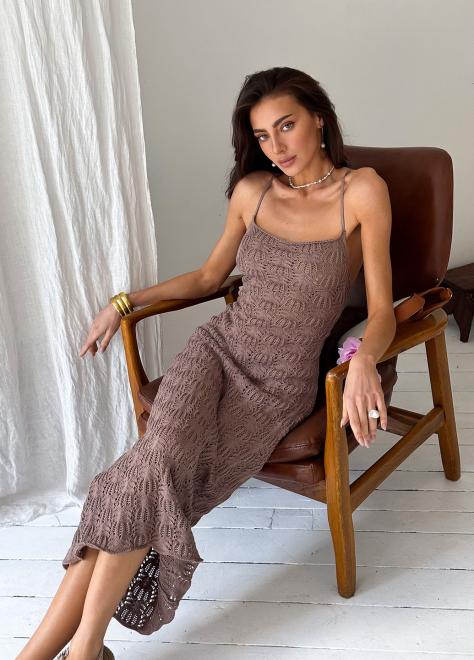 Пляжна сукня Мереживо тауп