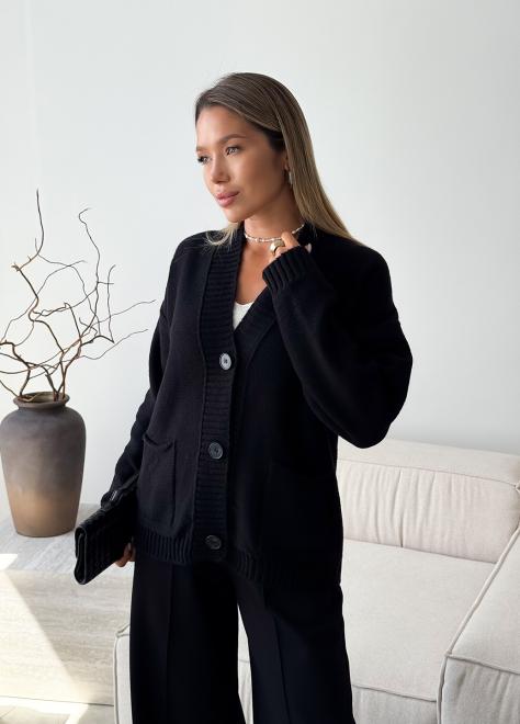 Кардиган в'язаний жіночий Casual Wool Чорний