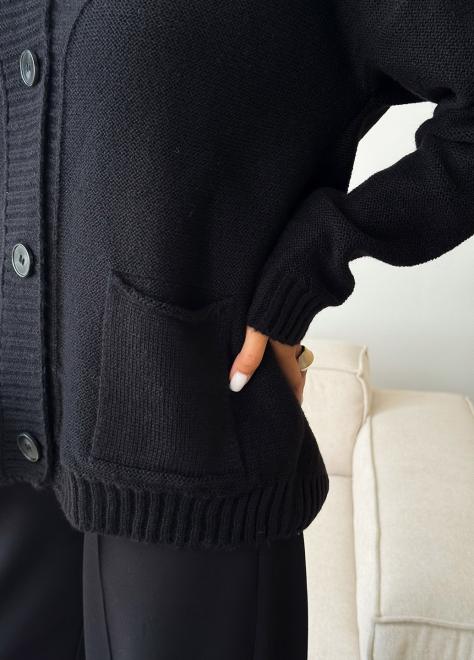 Кардиган в'язаний жіночий Casual Wool Чорний