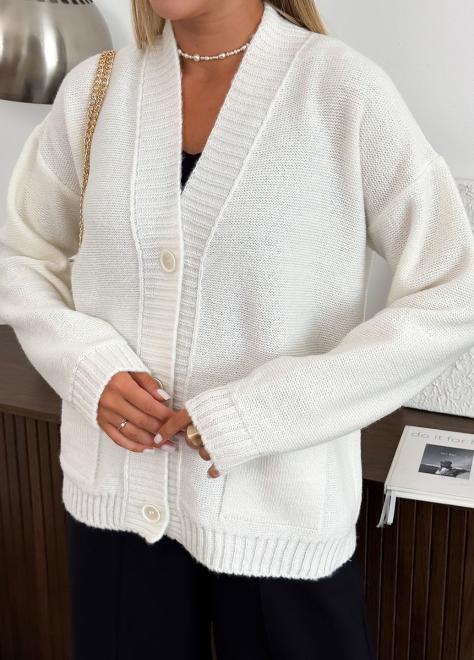 Кардиган в'язаний жіночий Casual Wool Молочний