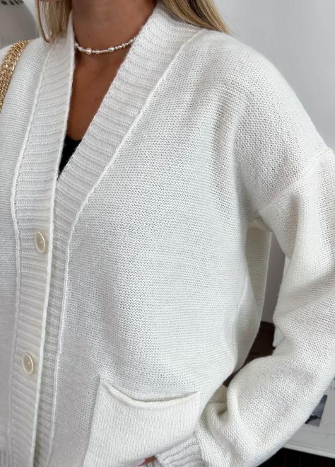 Кардиган в'язаний жіночий Casual Wool Молочний