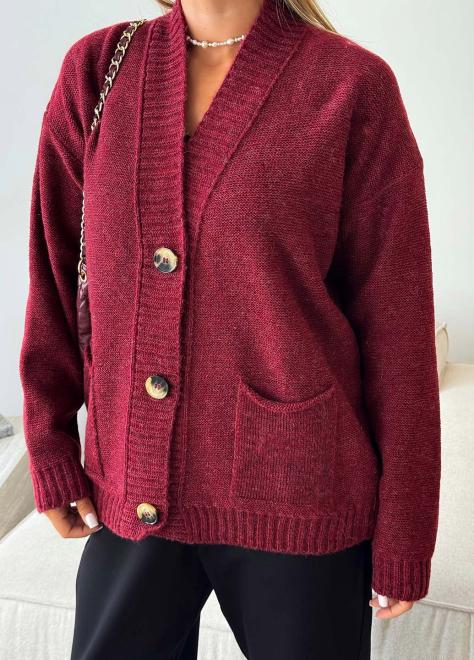 Кардиган в'язаний жіночий Casual Wool Бордовий