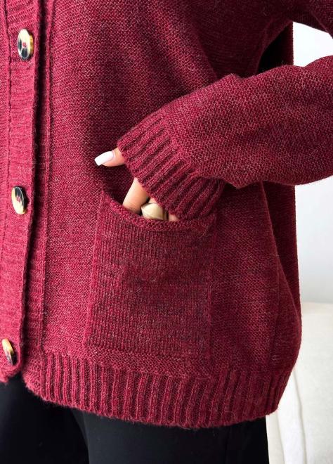 Кардиган в'язаний жіночий Casual Wool Бордовий