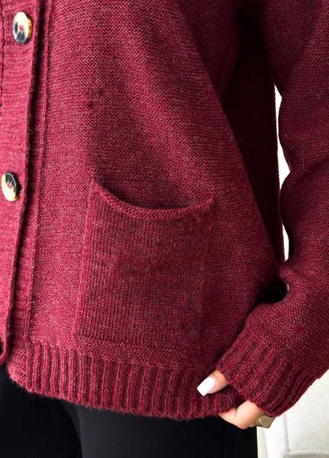 Кардиган в'язаний жіночий Casual Wool Бордовий