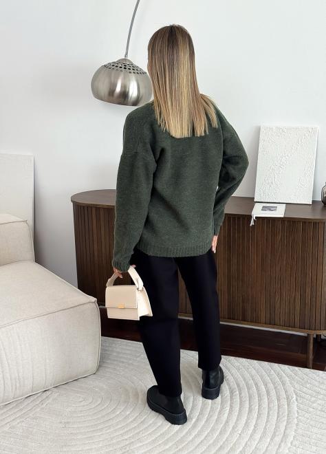 Кардиган в'язаний жіночий Casual Wool Темно-зелений