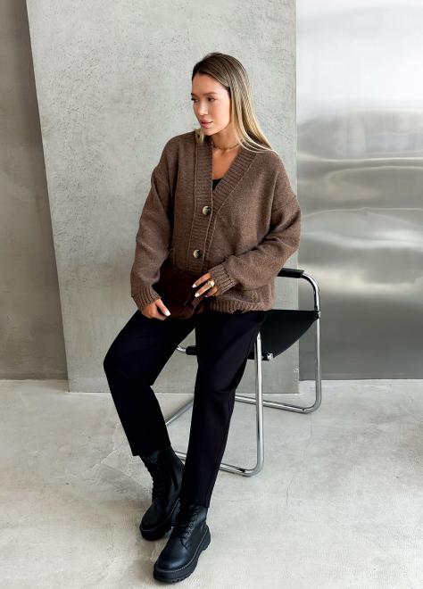 Кардиган в'язаний жіночий Casual Wool Коричневий