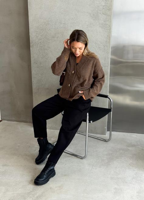 Кардиган в'язаний жіночий Casual Wool Коричневий