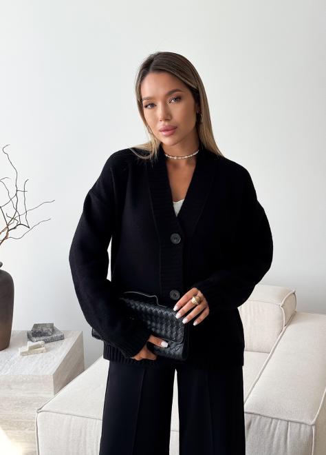 Кардиган в'язаний жіночий Casual Wool Чорний
