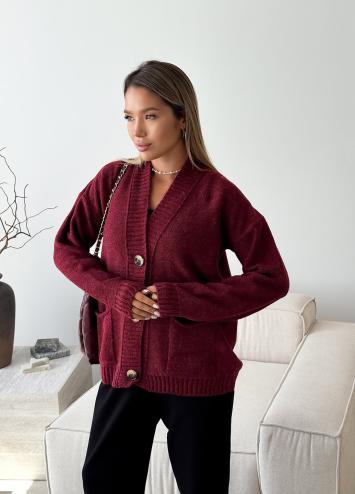 Кардиган в'язаний жіночий Casual Wool Бордовий Кардиган в'язаний жіночий Casual Wool Бордовий